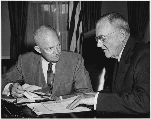 President_Eisenhower_and_John_Foster_Dulles_in_1956
