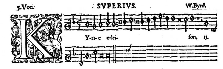 The opening of Byrd’s five-voice mass.