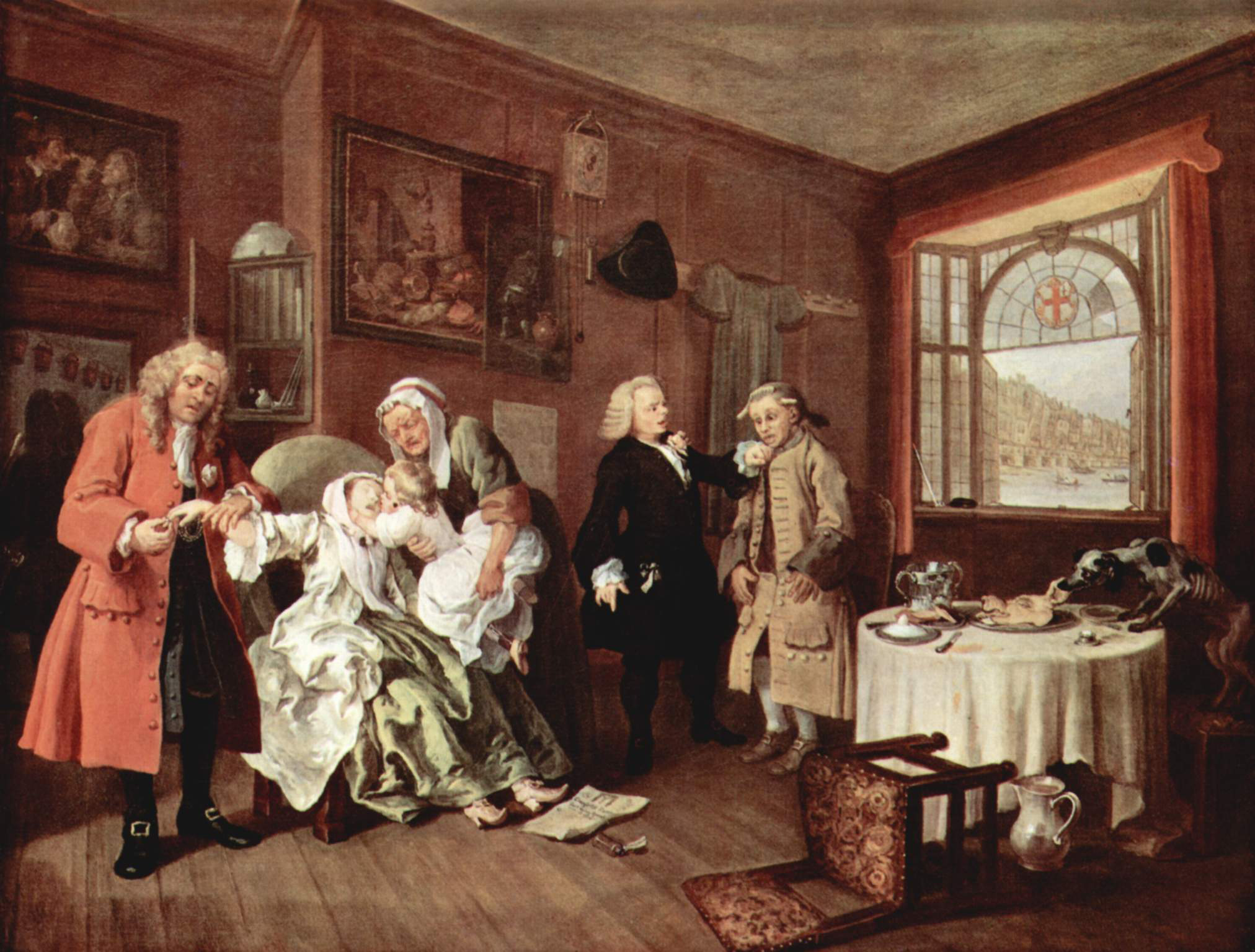 William Hogarth (1697-1764), “The Suicide of the Countess,” from Marriage à la Mode, The National Gallery, London.