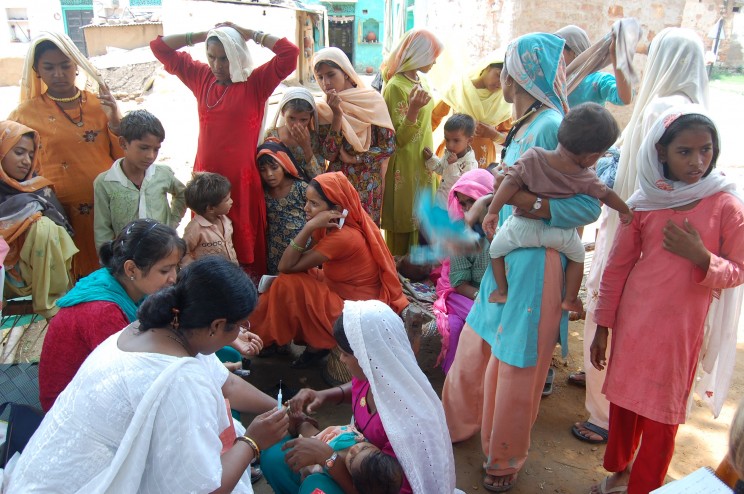 Children getting their vaccines from a nurse at the government preschool centre in their village. Photo by Dagrun Kyte Gjøstein Children getting their vaccines from a nurse at the government preschool centre in their village. Photo by Dagrun Kyte Gjøstein