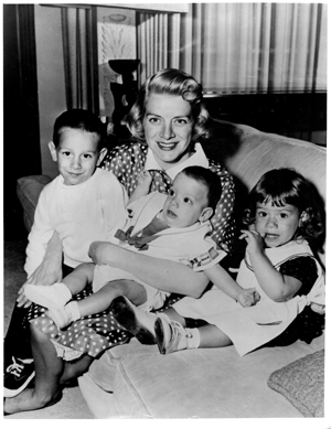 Rosemary with Miguel, Gabriel, and Maria Ferrer, left to right, c. 1959.