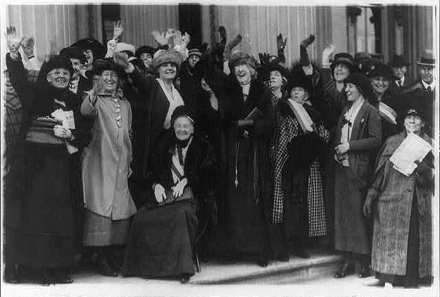Mrs. Rebecca L. Felton being greeted by prominent political women in Washington, D.C., November 20 1922.