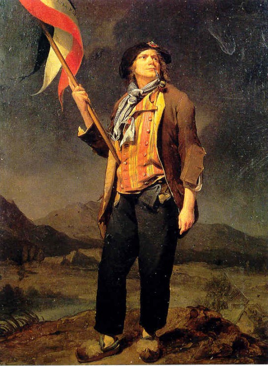 Painting of a typical sans-culotte by Louis-Léopold Boilly. Public domain via Wikimedia Commons.