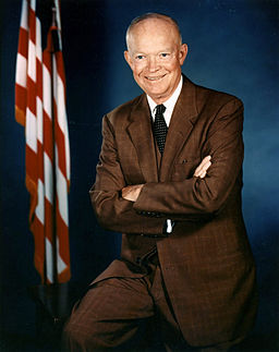 Dwight D. Eisenhower official photo portrait, July 1956. Photo by the Executive Office of the President of the United States. Public domain via Wikimedia Commons.