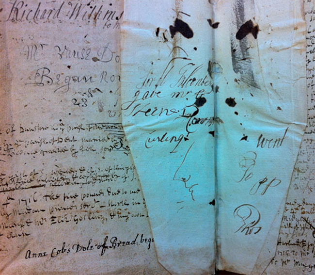 Sterne’s self-portrait sketch in Sutton Register PR. SUT/F.2, 1665-1806: f1 verso of insert. Reproduced with permission from an original in the Borthwick Institute, University of York.