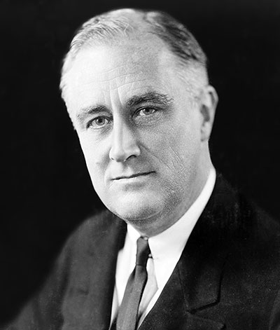 Franklin D. Roosevelt in 1933, Photo by Elias Goldensky (1868-1943), Public Domain via Wikimedia Commons