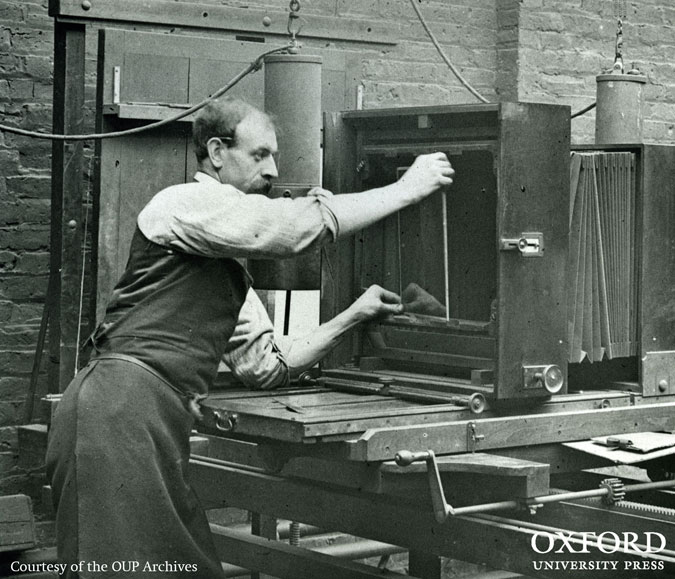 Walton Street: large press camera, late nineteenth century. From The History of Oxford University Press. Do not reproduce without permission.