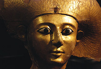 The sarcophagus lid of Queen Sitdjehuti in the Staatliches Museum Ägyptischer Kunst. (Munich, Germany) Sitdjehuti was the wife of pharaoh Seqenenre Tao II from Egypt's 17th dynasty.