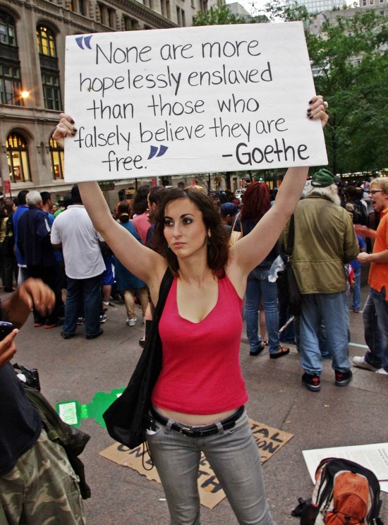 A protester with Occupy Wall Street