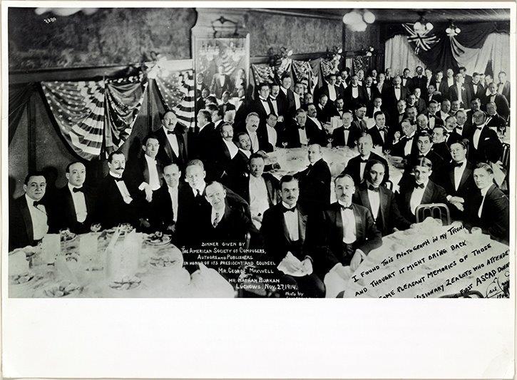 1914 ASCAP Dinner. Image courtesy of the Library of Congress.