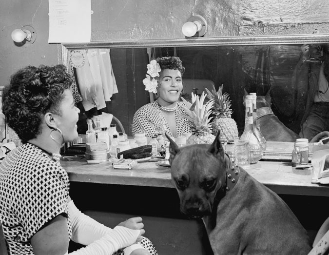 Portrait of Billie Holiday, Downbeat(?), New York, N.Y., ca. June 1946. via Library of Congress. 