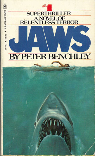 Jaws by Peter Benchley, first edition paperback, 1975.