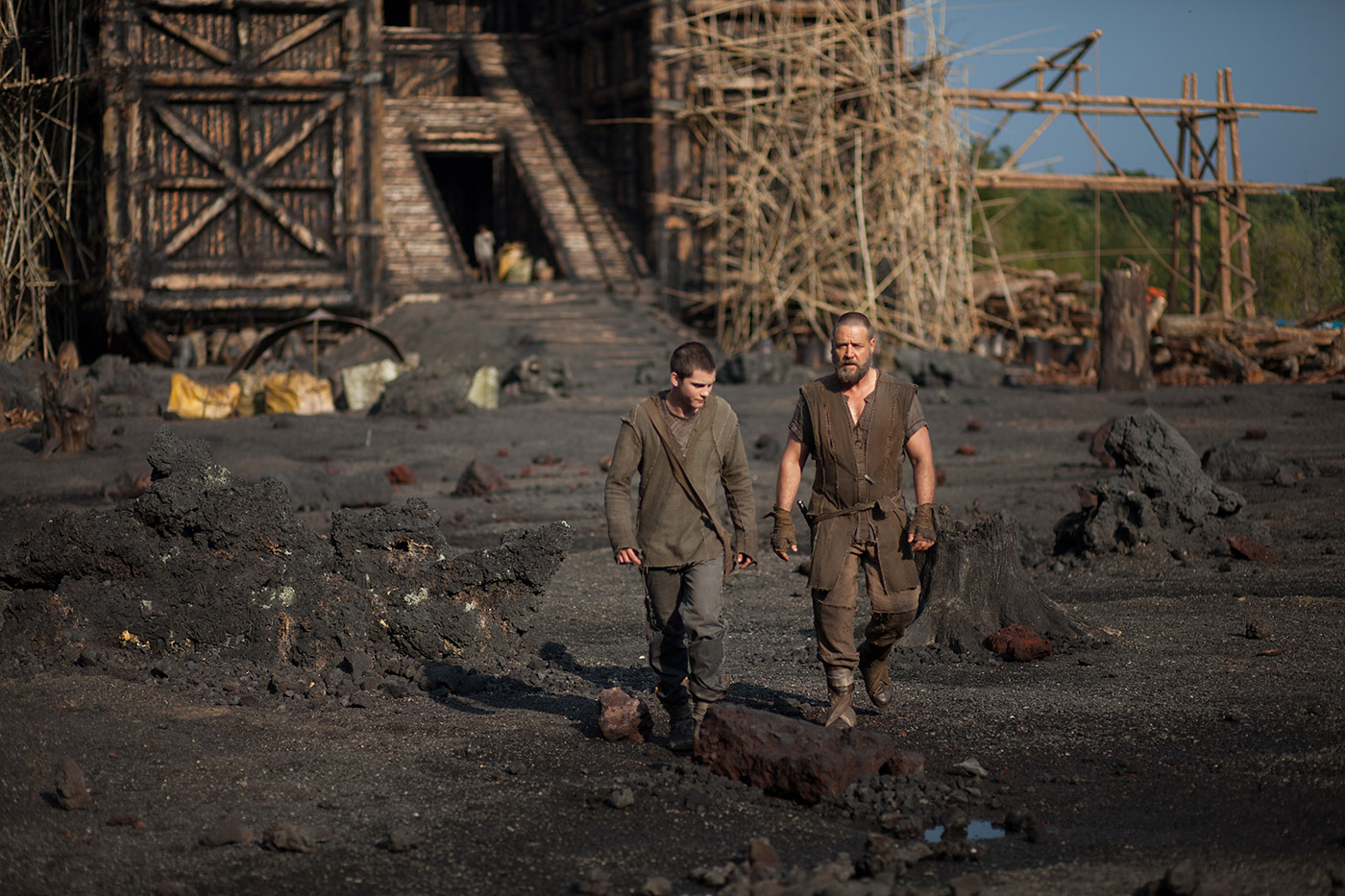 Logan Lerman and Russell Crowe in Noah. Source: noahmovie.com.