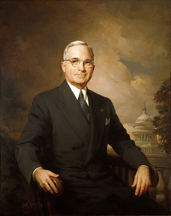 Official portrait of Harry Truman by Greta Kempton