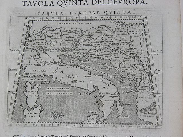By Ptolemaic maps by Girolamo Porro, Venice, 1598. Public domain via Wikimedia Commons