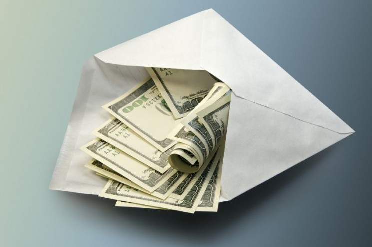 Dollars in envelope