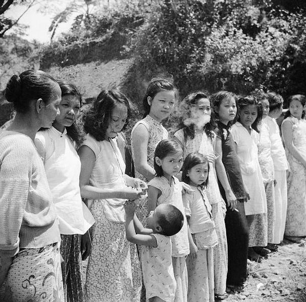 Chinese and Malayan girls forcibly taken from Penang by the Japanese to work as 'comfort girls' for the troops. The Allied Reoccupation of the Andaman Islands, 1945. Lemon A E (Sergeant), No 9 Army Film & Photographic Unit. War Office, Central Office of Information and American Second World War Official Collection. Imperial War Museums. IWM Non Commercial Licence.