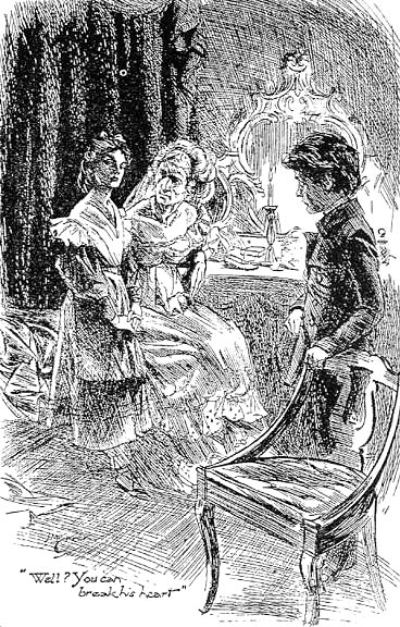 Miss Havisham, Pip, and Estella, in art from the Imperial Edition of Charles Dickens's Great Expectations. Art by H. M. Brock. Public domain via Wikimedia Commons