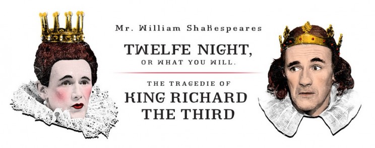 Mark Rylance (left) and Stephen Fry (right) appear in the Shakespeare's Globe productions of Twelfth Night and Richard III, via Shakespeare Broadway.