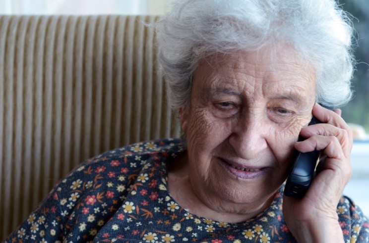 Senior woman on phone