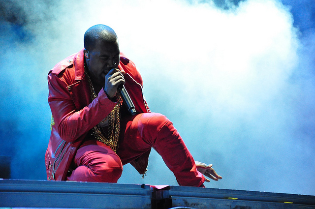 Kanye West performing at Lollapalooza on April 3, 2011 in Santiago, Chile. Photo by rodrigoferrari. CC-BY-SA-2.0 via Wikimedia Commons