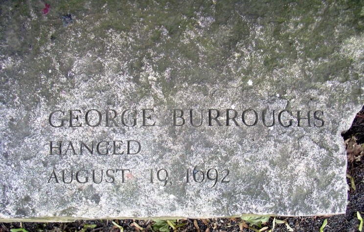 Bench in memory of George Burroughs at the Salem Witch Trials Memorial, Salem, Massachusetts. Photo by Emerson W. Baker.