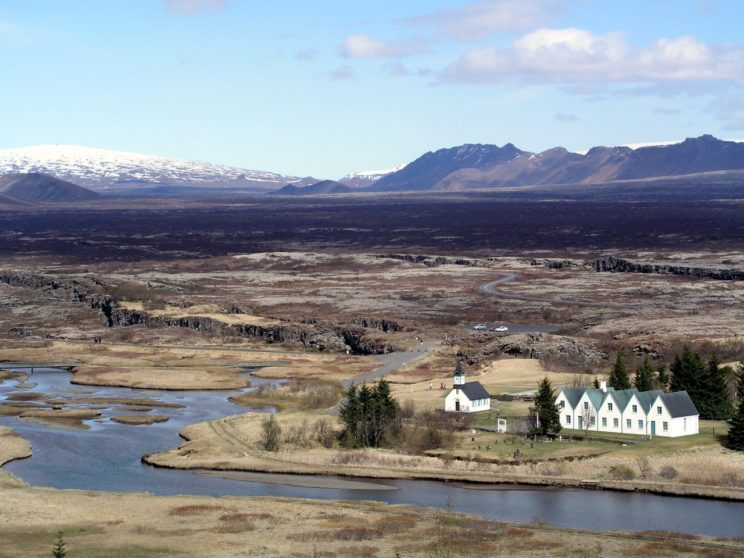 This is a modern view of the place where in the Middle Ages the Icelandic General Assembly was held.
