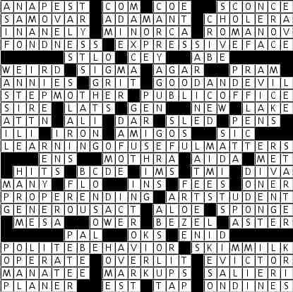 Crossword Puzzles Answers on Reading The Oed  A Crossword Puzzle Answers   Oupblog