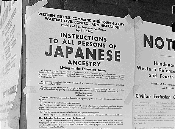 Exclusion order to direct Japanese Americans in San Francisco to evacuate.