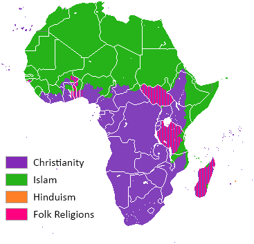 what are the two main religious groups in africa