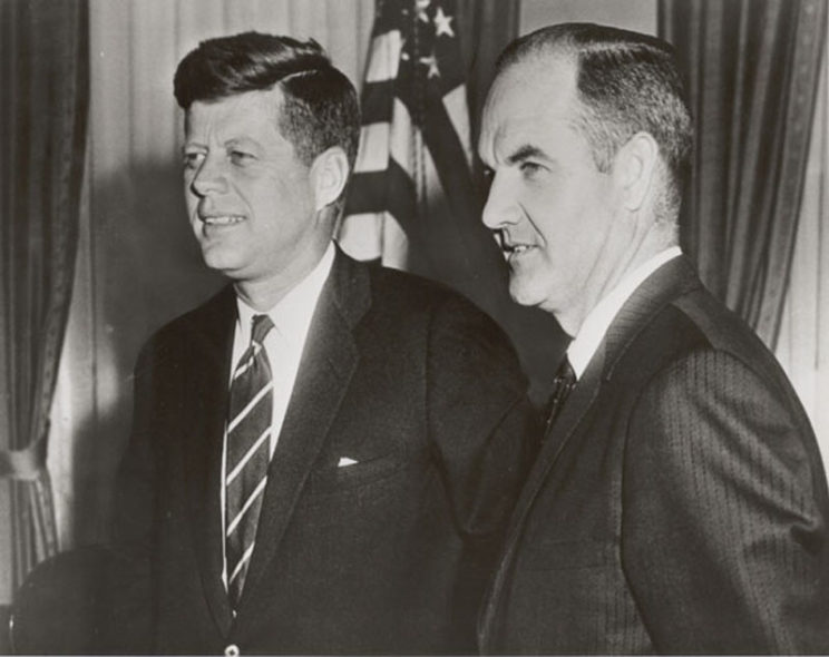 President Kennedy with George McGovern, Director, Food for Peace, 1961.
