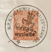Special postmark stamp for Prince of Wales in India