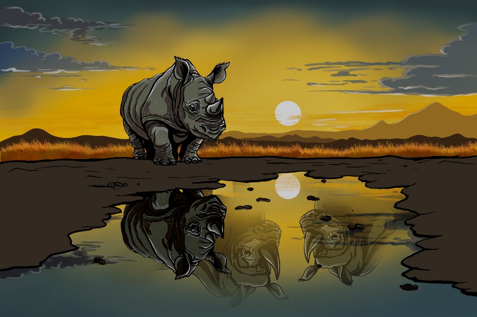 Graphic of Black Rhinoceros 