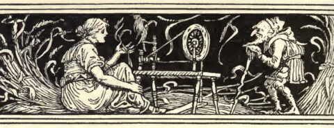 Image depicting fairytale Rumpelstiltskin by the Grimm Brothers.