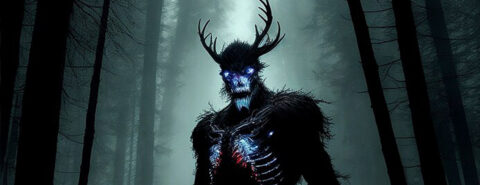 Digital art image of mythical creature, Wendigo